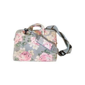 Cottagecore Floral Macbook Shoulder Bag | Gray And Pink